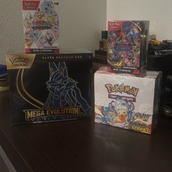 Surging Sparks Booster Box, Prismatic Evolution Bundle, Mega Evolution ETB, Phantasmal Flames Bundle