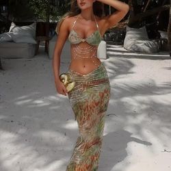 Tropical Maxi Beach Skirt
