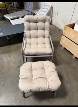 New Lounge Chair w/ Ottoman Cushion 420lbs Capacity