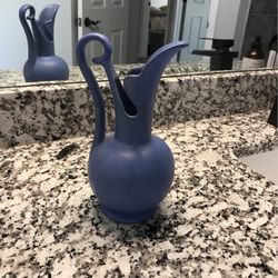 Vintage Niloak Stoneware Pour Vase Blue