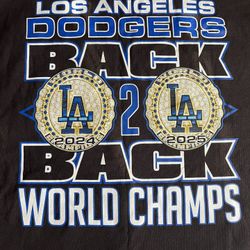 Los Angeles Dodgers Back 2 Back Champs XL T-Shirt