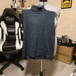 Dark Green Sleeveless Turtleneck 