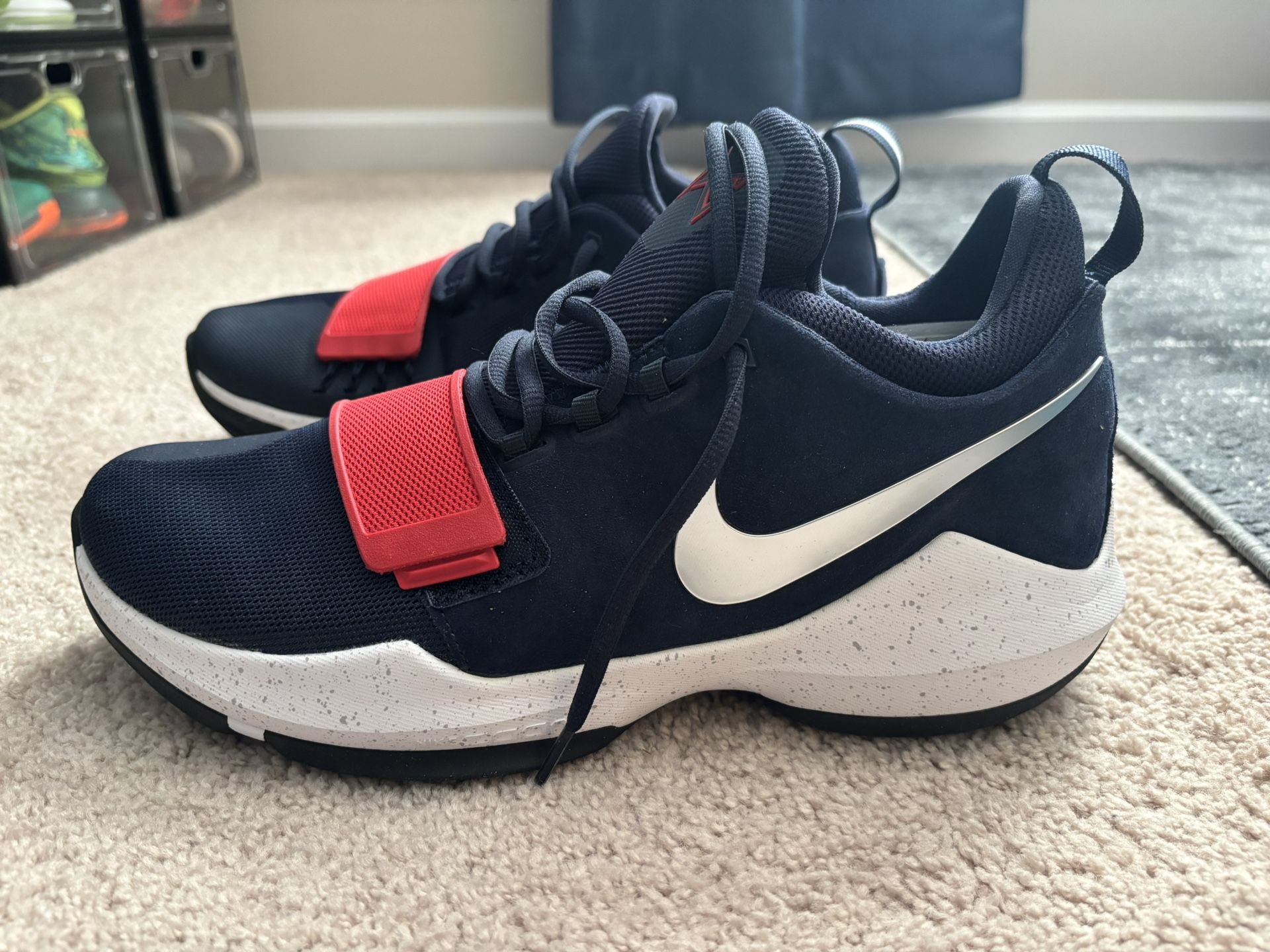 Nike PG 1 Paul George USA Blue Basketball Shoes 2017 878627-900 Mens Size 11