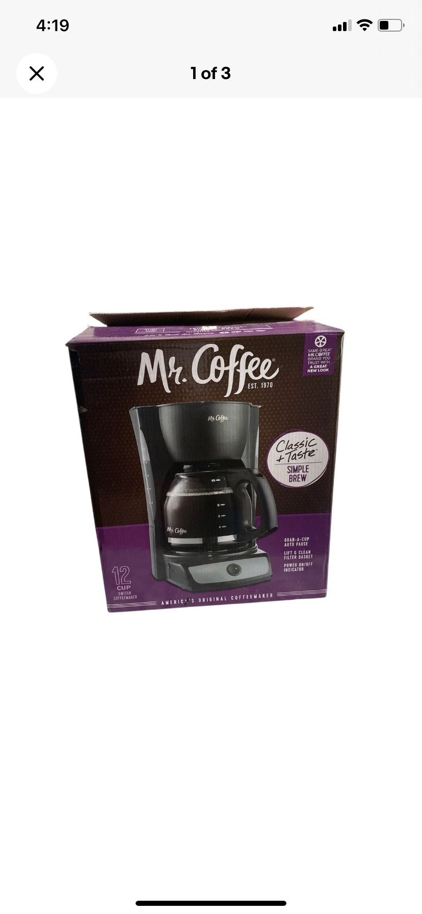 Mr Coffee NIB