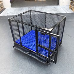 $180 (Brand New) Heavy-duty dog cage 41x31x34” single-door folding kennel w/ plastic tray 