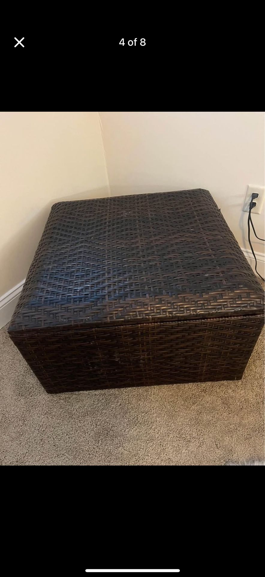 Wicker Storage Ottoman 