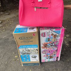 Toy, Duffle bag, Baby Carriage 