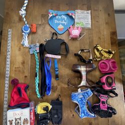 Dog Harnesses Leashes Collars Poop Bags Birthday Corrector Toys Hat Book 