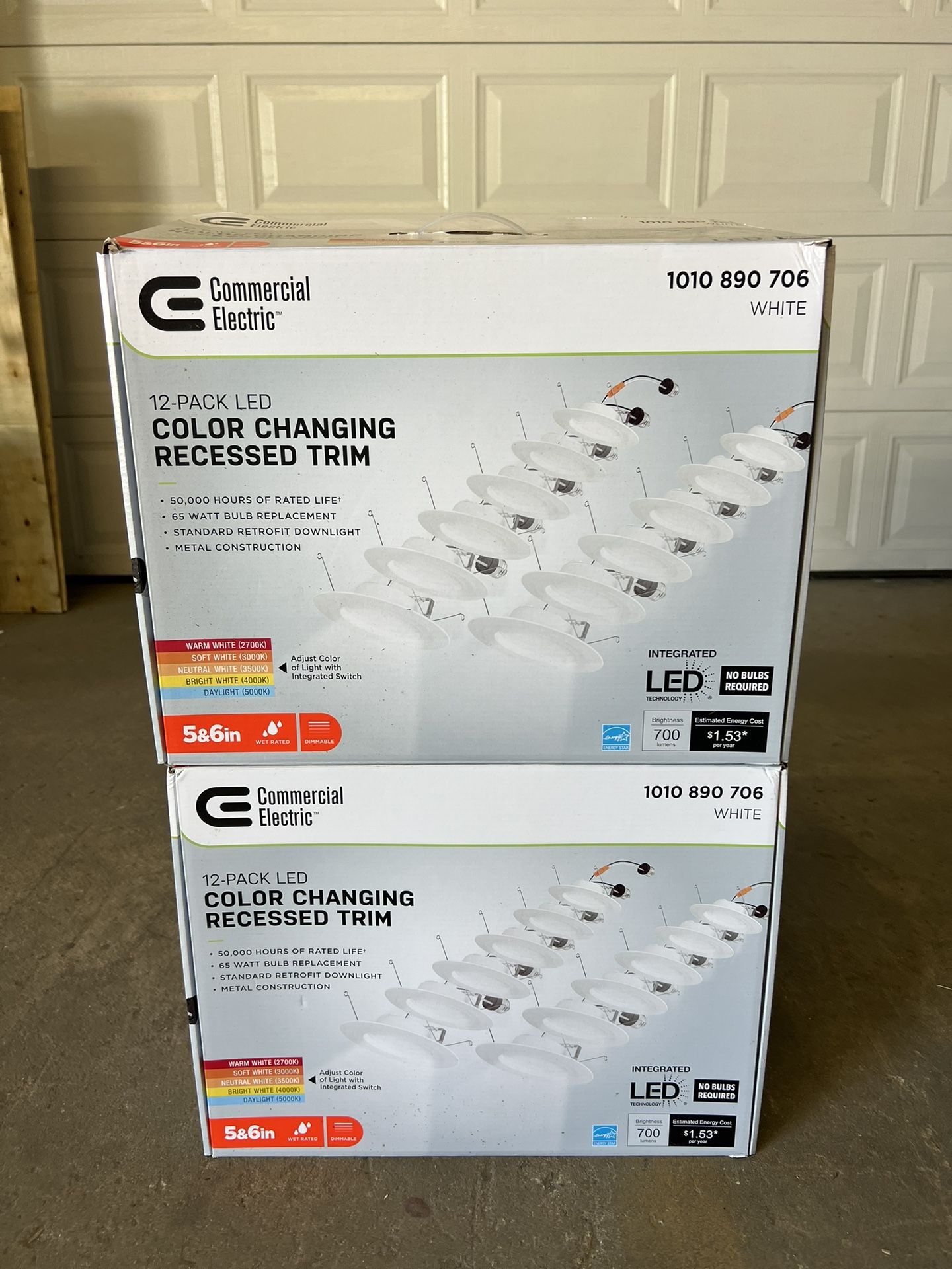 Commercial Electric 5/6 inch Recessed Lighting - 12 Pack