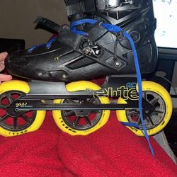 These Are Black Elite Skates 