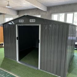 New in box 8’L X 10’W X 6’H galvanized steel metal storage shed outdoor garden (Need Assemble)
