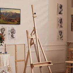 NEW Professional Artist Supply Set – Easel, Large Canvases & Brushes