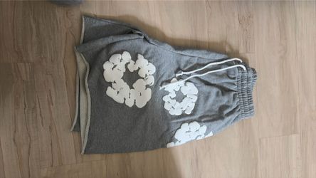 Denim Tears Grey & White The Cotton Wreath Shorts