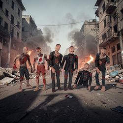 (Lot Of 5-1/2) Ready Set Play Assorted Zombie Walking Corpses Action Figure Set. The 6th zombie is only a half torso. These items are the Ready! Set! 