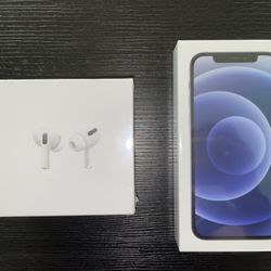 iPhone 12 Black 64 GB W/AirPods Pro (CRICKET WIRELESS)