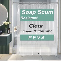 AmazerBath Shower Curtain Liner, 72x72 Clear Shower 