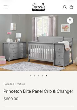 lle Furniture (4.2) | 70 Sorelle Princeton Elite 4-in-1 Convertible Crib and Changer, Weathered Grey