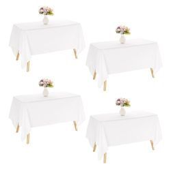 12 White Rectangle Table Cloths 6ft