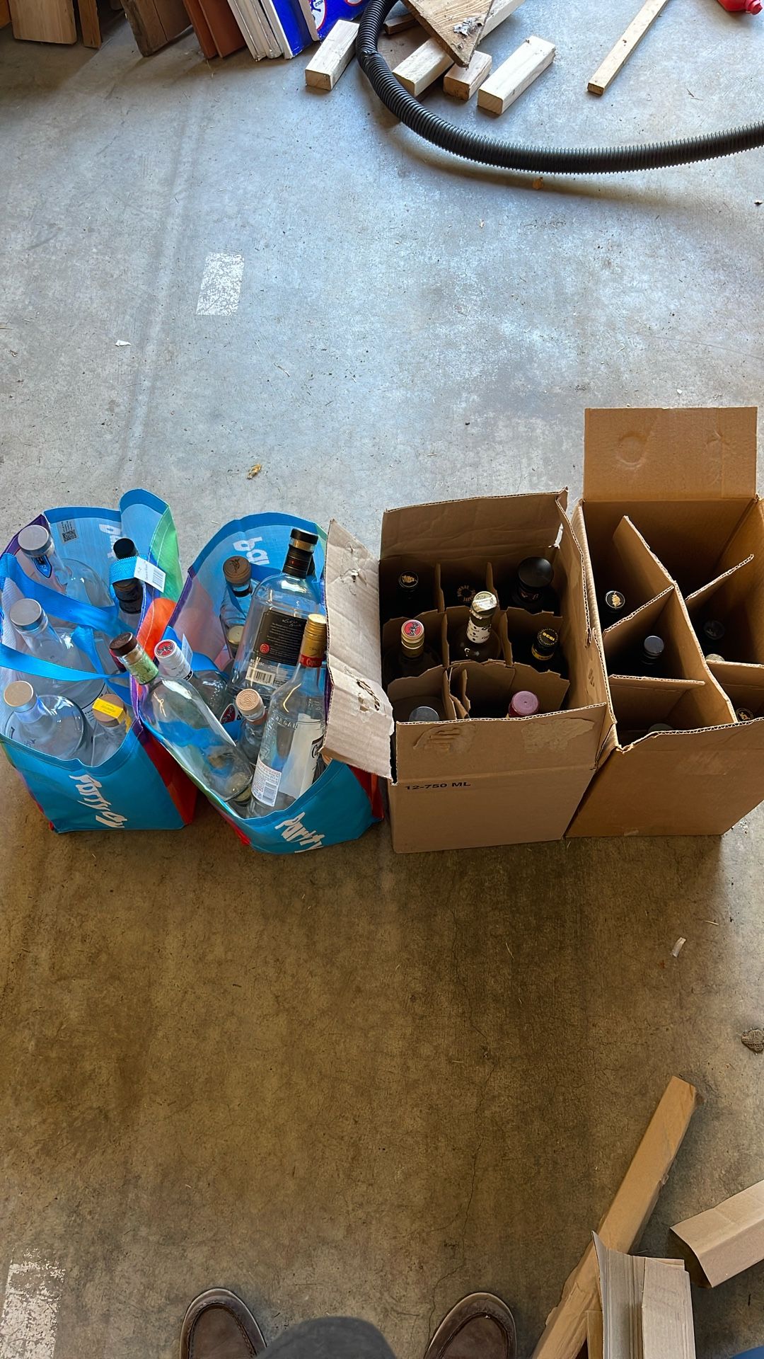 Empty Glass Liquor Bottles