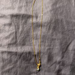 Gold Necklace With Blue Opal 