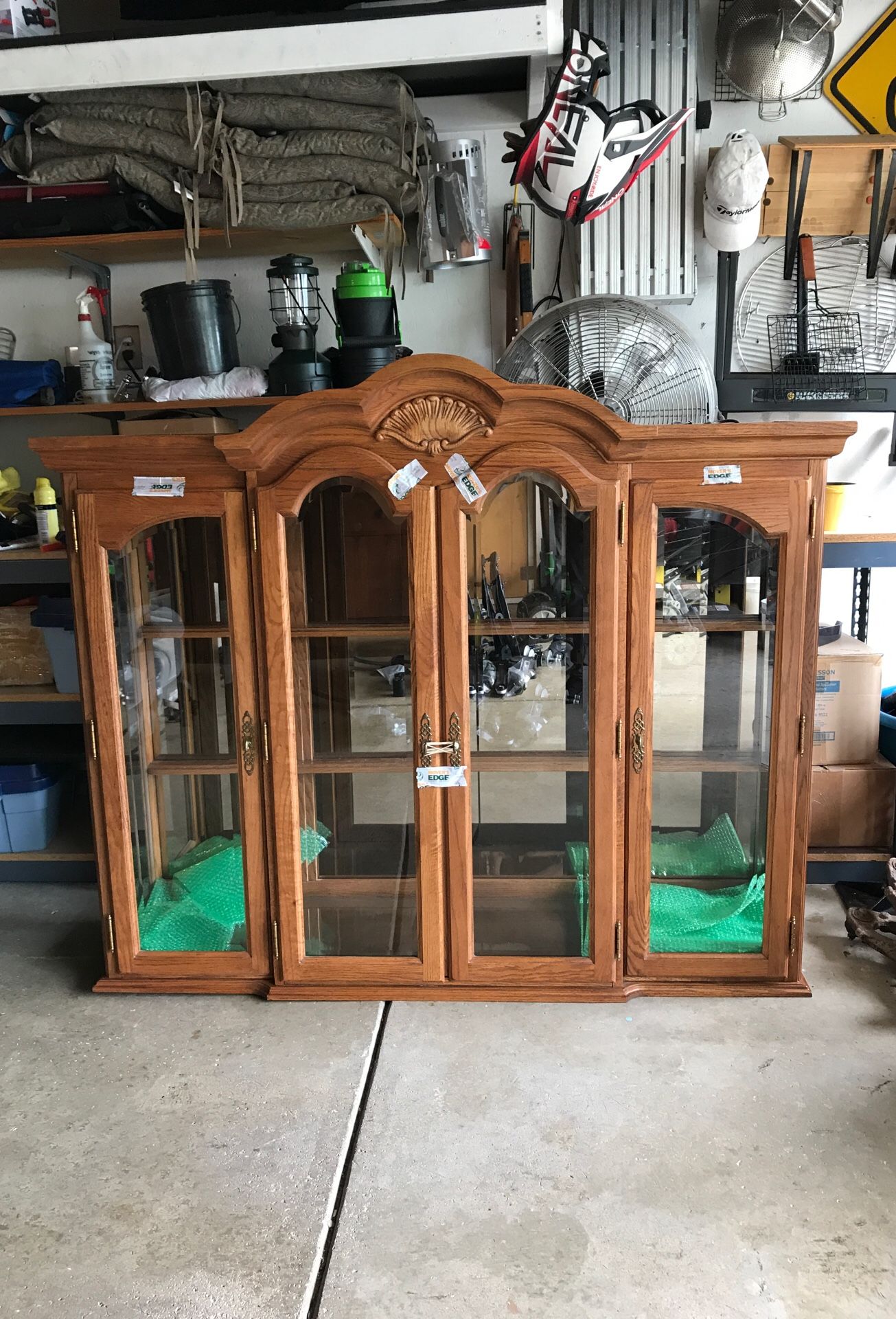 MADE IN USA. Solid oak china cabinet top