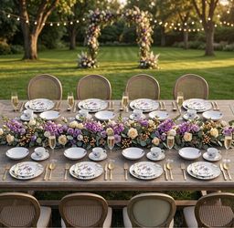 Floral Gold Trim Porcelain Dinnerware Set