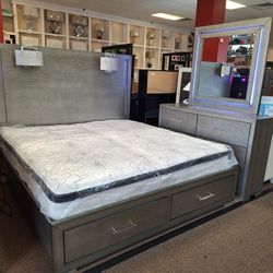 Stefany King Bed Dresser And Mirror 