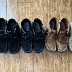 Clark’s Original wallabees, Size 9.5 & 10. 5 Pairs 