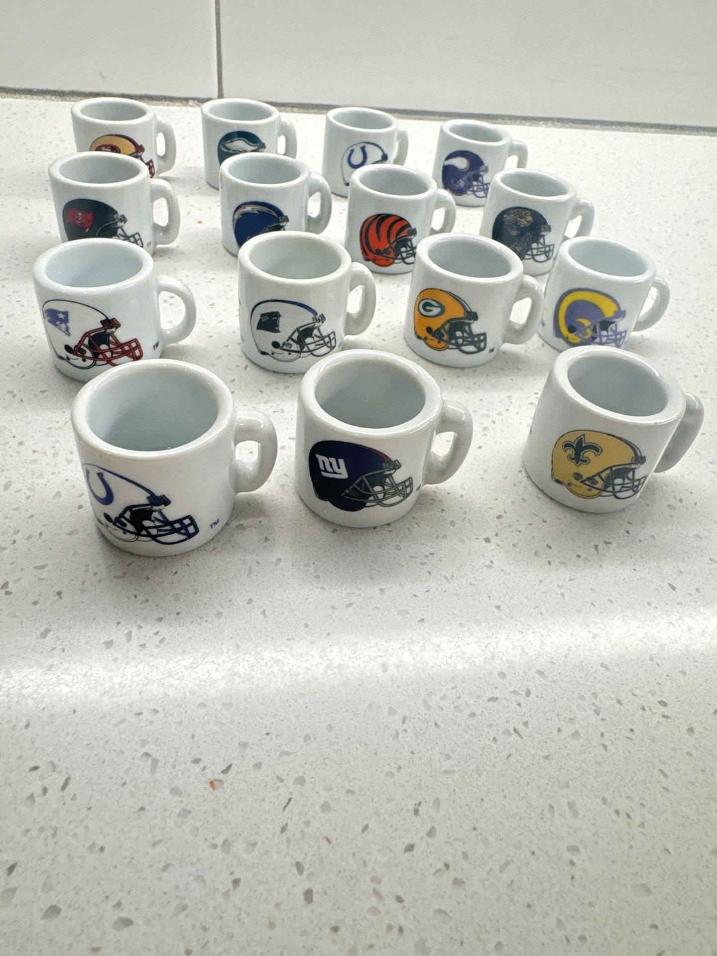 15 Lot Of Nfl Miniature Coffee Mugs 21 Different Ones