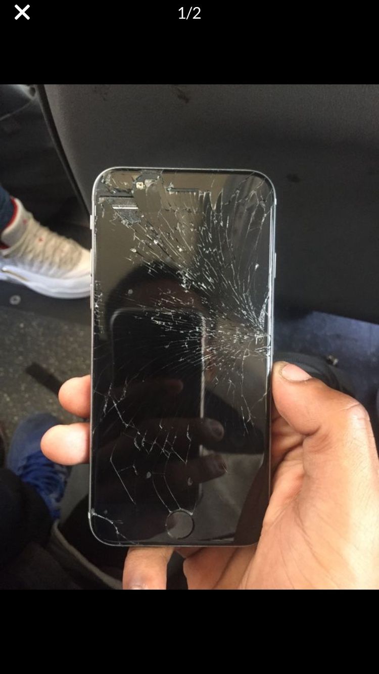 Iphone 6s passcode locked cracked screen