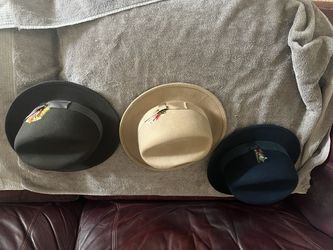 Fedoras - Black, Brown & Tan - all size 7 1/4