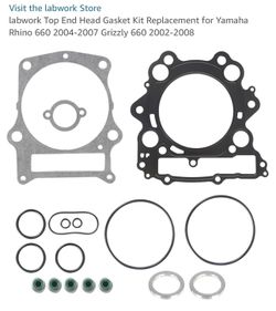 labwork Top End Head Gasket Kit Replacement for Yamaha Rhino (contact info removed)-2007 Grizzly (contact info removed)-2008