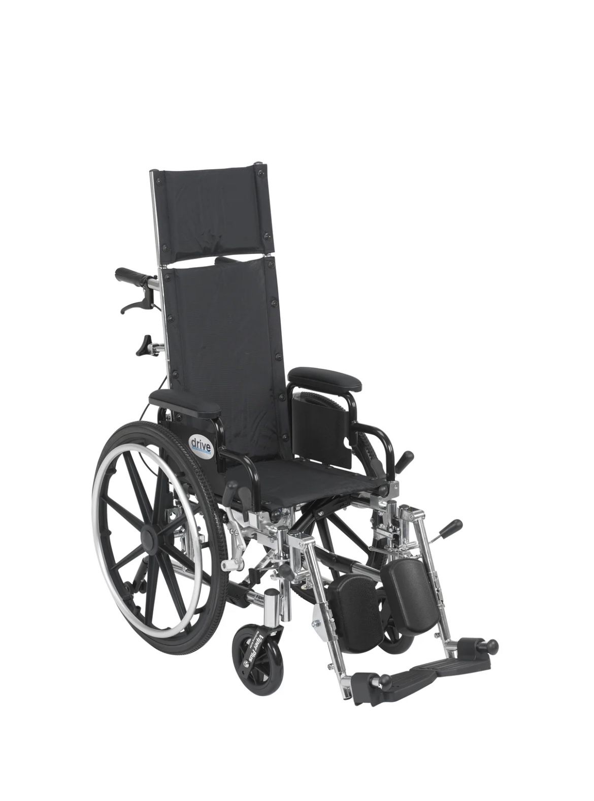 (Kids) Pediatric Viper Plus Reclining Wheelchair with Flip Back Detachable Arms, Removable Head Extender & Elevating Leg Rests