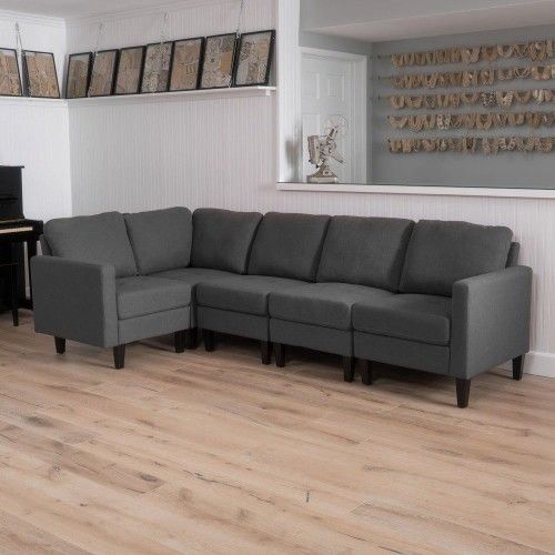 New Large Grey 5 PC Sectional Sofa