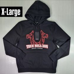 True Religion Black Pullover Hoodie With Tags