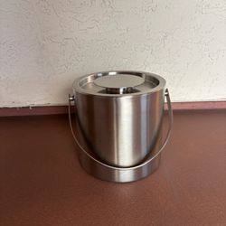 One New Heavy Stainless Steel Ice Bucket From Crate And Barrel