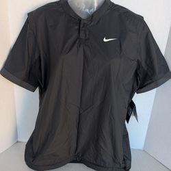 Nike Women's Short-Sleeve Pullover Jacket, Medium, Black
