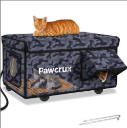 Outdoor Heated Cat House Insulated Weatherproof Protection