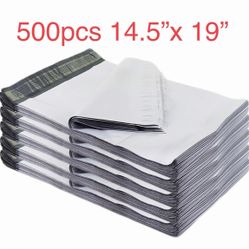 500 pcs 14.5” X 19” White Poly Mailers Self Sealing Shipping Envelope Bags Plastic Mailing Bags 14.5x19 Inch