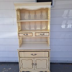 French provincial style cabinet and hutch