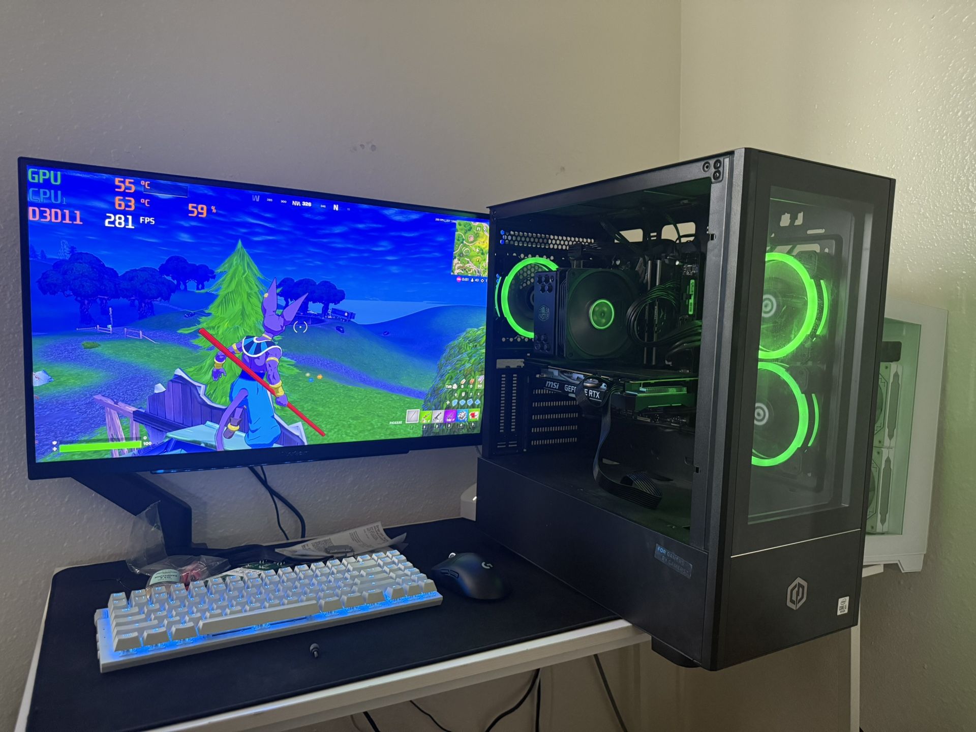 Black Gaming Pc Computer Desktop RTX 2070 Super