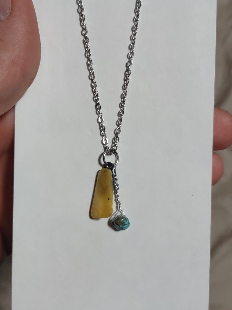 amber turquoise necklace