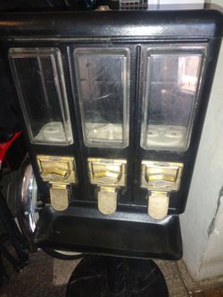 Vintage Triple Head Bulk Candy Vending Machine