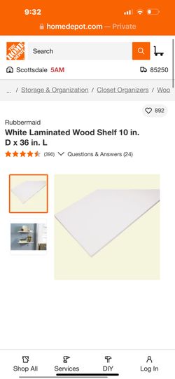 White Laminated Shelves  5 = 12x36 Sizes Of Shelving  , And 4 -12-48 Woods Pieces 