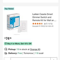 Lutron Caseta Switch’s Brand new 2/75$ Or 40$ Each