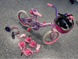 Disney Girl Pink Bike Bicycle 4-12yrs 16 inch wheels with many accessories