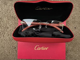Cartier Rimless Eyeglasses with Wood Temples
