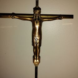 Antique Handcrafted Cross With Jesus Beautiful Rare Find 