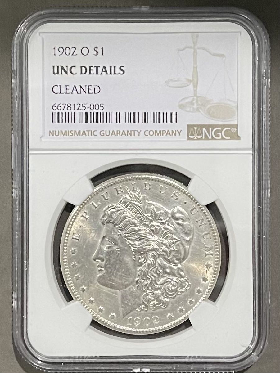 1902 OMorgan Silver Dollar $ NGC Unc Details Cleaned