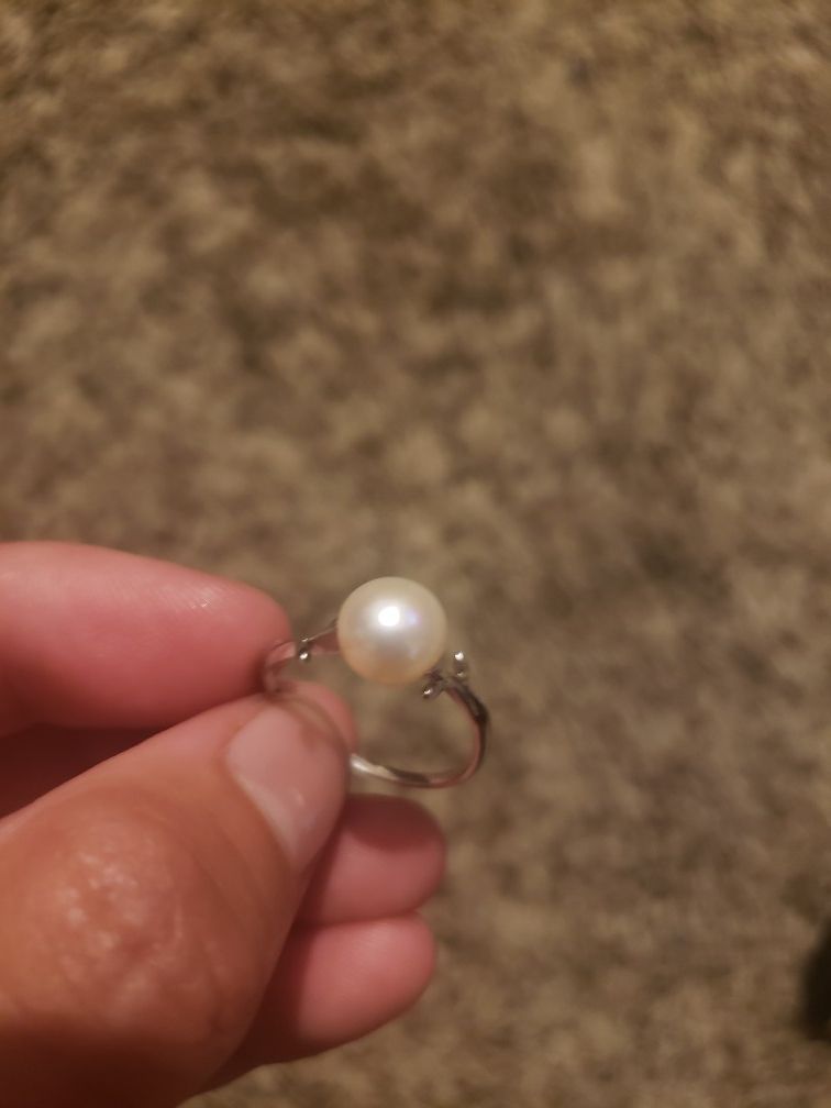 Pearl Ring, sterling silver size 7 paid $120.00 from Zales